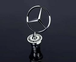 Metalinis automobilio variklio dangčio ženklelis Priekinis chromuotas logotipas Variklio dangčio žymėjimas Mercedes Benz C E S klasės W204 W205 W212 W213 W211 W220 W222 W223