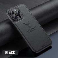 Prabangus audinio ir odos dėklas su elnio galvos raštu, skirtas iphone 15 14 13 12 11 Pro X XR XS Max 16 Plus, atsparus smūgiams, minkštas galinis dangtelis For iPhone 16 Pro raudona