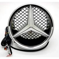Automobilio priekinė grotelių žvaigždės emblema LED apšviestas logotipas balta mėlyna raudona lemputė, skirta „Mercedes Benz W205 CER ML GL GLA CLA CLS 2013–2016“ Glowing white