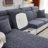 Sun Flower Jacquard Sofa Seat Cushion Cover Elastic Sofa Covers For Living Room Sofa Slipcover Chair Seat Couch Cover Home Decor Normal Size (S)-1pc tamsiai žalia spalva