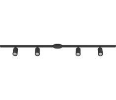 Eglo 901652 - Kryptinis šviestuvas EASYT komplektas, 3 kryptinės lempos, 4xGU10/10W/230V, juodas