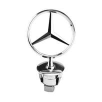 Žvaigždės gaubtas - ženklelis automobilio gaubtui Priekinis chromuotas logotipas gaubto žymėjimas Mercedes Benz C/E/S klasei w163 w204 w211 w210 w220 W124 W140 sidabras
