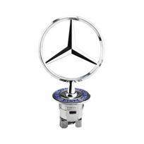 Žvaigždės gaubtas - ženklelis automobilio gaubtui Priekinis chromuotas logotipas gaubto žymėjimas Mercedes Benz C/E/S klasei w163 w204 w211 w210 w220 W124 W140 mėlyna