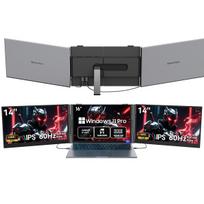 Blackview DCM6 14 colių dvigubo ekrano monitorius Nešiojamojo kompiuterio ekrano plėtiklis USB-C FHD 1080P nešiojamas monitorius IPS 60Hz išorinis monitorius with GamiBook8（16+512) juoda
