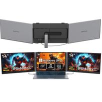 Blackview DCM6 14 colių dvigubo ekrano monitorius Nešiojamojo kompiuterio ekrano plėtiklis USB-C FHD 1080P nešiojamas monitorius IPS 60Hz išorinis monitorius with GamiBook8（32+1TB) juoda