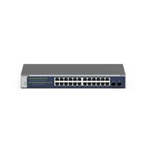 NETGEAR 24-Port Gigabit Ethernet Smart Switch (GS724T) Managed, optional mit Insight Cloud Management für 1 Jahr, mit 2 1G SFP, Desktop & Rack-Mount | GS724T-600EUS | 0606449169119