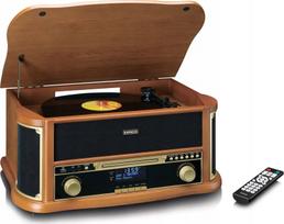 Gramofonas Lenco TCD-2571 su mediniu korpusu, USB, kasetė, DAB+ mediena | A005540 | 8711902082910