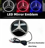 Automobilio lipdukas Mercedes Benz Automobilio priekinių grotelių logotipas Šviesos veidrodžio paviršius LED ženklelis Emblema Šviečianti dekoratyvinė šviesa For Mercedes Ben Emit red light