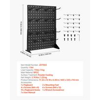 SucceBuy 1/2 rinkiniai perforuotos plokštės stendas 17x13 colių stalviršio plieninės perforuotos plokštės skydelis su 15 kabliukų maisto mažmeninei prekybai, papuošalų parduotuvei