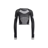 Adidas X Stella McCartney Bendradarbiavimas FW22 Tst Ls Trumpas Dizainas Apvalus Kaklas Sportiniai Ilgomis Rankovėmis Marškinėliai Moteriški Viršutiniai Drabužiai Pilki HN2883 XL