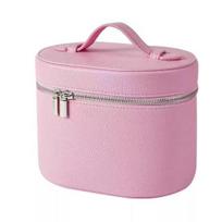 Travel Makeup Vanity Bag Waterproof Faux Leather Cosmetic Organizer Bag with Divider And Handle Portable Toiletry Bag for Women A juoda
