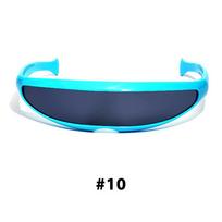 New Futuristic Cyclops Sunglasses UV400 Mirrored Lens Laser Eyewear Men Gafas De Sol Personality Costume As shown in the figu