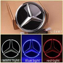 Mercedes Benz LED emblemos šviesa priekinės grotelės žvaigždė apšviečiamas logotipas baltas mėlynas raudonas ženklelis W204 W205W213W253W166W176 W205 blue light sidabras