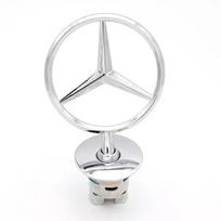 Metalinis automobilio variklio dangčio ženklelis Priekinis chromuotas logotipas Variklio dangčio žymėjimas Mercedes Benz C E S klasės W204 W205 W212 W213 W211 W220 W222 W223 sidabras
