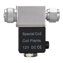 Solenoidinis vožtuvas akvariumui CO2 sistemos reguliatorius DC 12V išvesties jungtis M10*1 išorinė sriegis single head-EU plug sidabras