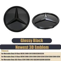 Automobilio lipdukas Naujas 2025 Skirtas Mercedes Benz Matinis juodas Galinės bagažinės emblema Logotipas Ženklelis Priekinės grotelės Veidrodžio Blizgus Naujausias 3D emblema Man