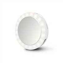 ecomed CM-20E makiažo veidrodėlis su LED žiedine lempa, 3x didinimas, 36 LED, 3 šviesos režimai