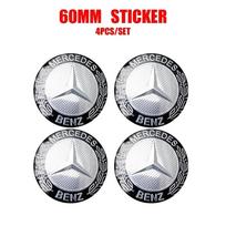Automobilio lipdukas Mercedes Benz 4 vnt. 60/63/68 MM Automobilio ratlankio centrinis dangtelis Automobilio stebulės dangtelis Aksesuaras MERCEDES BENZ AMG W108 W124 W12