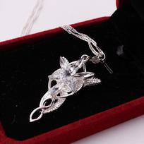Žiedų valdovo elfų princesės Aragorn Arwen sidabrinis Evenstar pakabukas karoliai