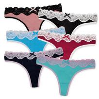 Moteriškos medvilninės „G-String“ nėriniuotos kelnaitės, apatinės kelnaitės, moteriškos kelnaitės, seksualus apatinis trikotažas, intymios moteriškos kelnaitės, žemo aukščio 6 vnt. L