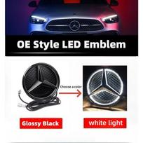 Automobilio grotelių ženklelis, 3D priekinis emblemos LED žibintai Mercedes Benz W205 W212 W213 W204 ML W166 CLA C117 W176 W177 E GLA GLC GLE GLC-253 2015-2019