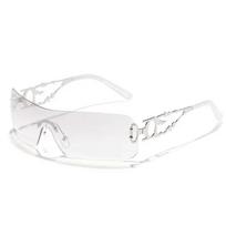 Klasikiniai kvadratiniai akiniai nuo saulės be rėmelių Moterys Vyrai Dizainerio prekės ženklas Metaliniai veidrodiniai saulės akiniai Unisex Mada Oculos De Sol Other