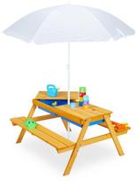 Relaxdays Vaikiškas pikniko stalas su skėčiu