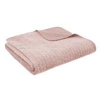 Pilkai rožinės spalvos iš velveto dygsniuota lovatiesė 240x260 cm Attica Velvet – Bianca