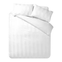 Baltos spalvos iš satino viengulė patalynė 135x200 cm So Soft Satin Stripe – Catherine Lansfield