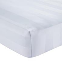 Baltos spalvos iš satino paklodė su guma 150x200 cm So Soft Satin Stripe – Catherine Lansfield