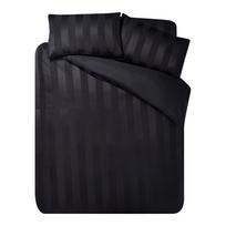 Juodos spalvos iš satino viengulė patalynė 135x200 cm So Soft Satin Stripe – Catherine Lansfield