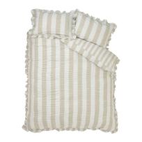 Smėlio spalvos viengulė patalynė 135x200 cm Seersucker Frill Stripe – Catherine Lansfield