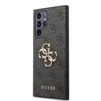 GUESS PU 4G Metal Logo Case for Samsung Galaxy S24 Ultra / Grey