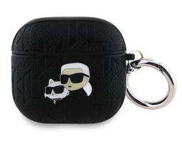 Karl Lagerfeld PU Embossed Karl and Choupette Heads Case for Apple AirPods 4