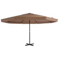 Lauko skėtis nuo saulės su aliuminio stulpu, taupe, 500 cm