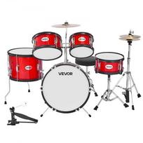Vaikiškas būgnų rinkinys, 5 dalių, 40,6 cm, raudonas, reguliuojama kėdutė, muzikinis instrumentas