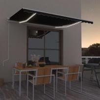 Automatinė markizė su led/vėjo jutikliu VidaXL 400x300 cm pilka