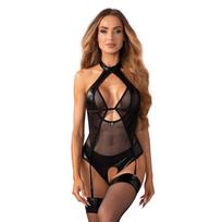 Bodžiukas Obsessive Dominna Crotchless Teddy S-XL