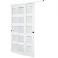 Stumdomosios spintos durys, 152.4x203.2 cm, balta, mediena ir MDF