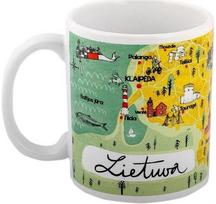 Puodelis keramikinis "Lietuvos žemėlapis", 340 ml