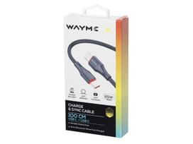 PREMIUM Įkrovimo ir sinchronizavimo laidas, Mikropluošto pynė 100 cm, USB-C > USB-C PD, maks. 65W