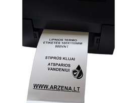 PREMIUM Lipnios termo etiketės - lipdukai siuntoms 100X150mm 500vnt (stiprūs klijai, atsparios vandeniui)