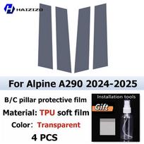 Alpine A290 2024-2025 B C statramsčio apsauginė plėvelė TPU Atspari įbrėžimams Atspari pirštų atspaudams Vinilinė lipdukas Automobilio durų apdailos dangtelis Glossy surface skaidri