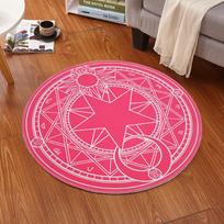 Cardcaptor Sakura Maginis Ratas Anime Kilimas: Apvalus vaikiškas grindų kilimėlis rūbinei ar kabinamam krepšiui 60 cm Round
