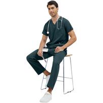 Unisex Greitai džiūstanti trumpomis rankovėmis medicininė uniforma: Dviejų dalių medicininis komplektas slaugytojoms ir ligoninės personalui XXL