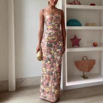 2026 European Spring/Summer Sequin Spaghetti Strap Bodycon Party Dress Medium