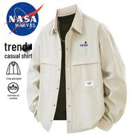NASA MARVEL vyriški ilgomis rankovėmis laisvalaikio marškiniai M abrikosas