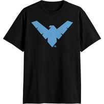 BATMANAS Nightwing Logotipas Teisingumo Lyga Paaugliai Titanai DC Kostiumas Suaugusiųjų Marškinėliai S juoda