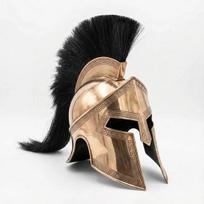 Spartan Helmet with Black Horsehair Crest Polished Bronze Corinthian Helmet Greek Warrior Armor Medieval LARP Cosplay Gift