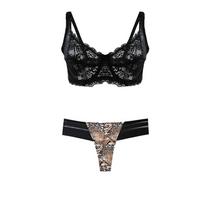 ECMLN 34-40 B Moterų mados nėrinių apatinio trikotažo rinkinys Bralette Top ir šortai plona liemenėlė vidurio juosmens kelnaitės Bikinio rinkinys Apatiniai drabužiai miegui 40BC leopardo rašto spalva